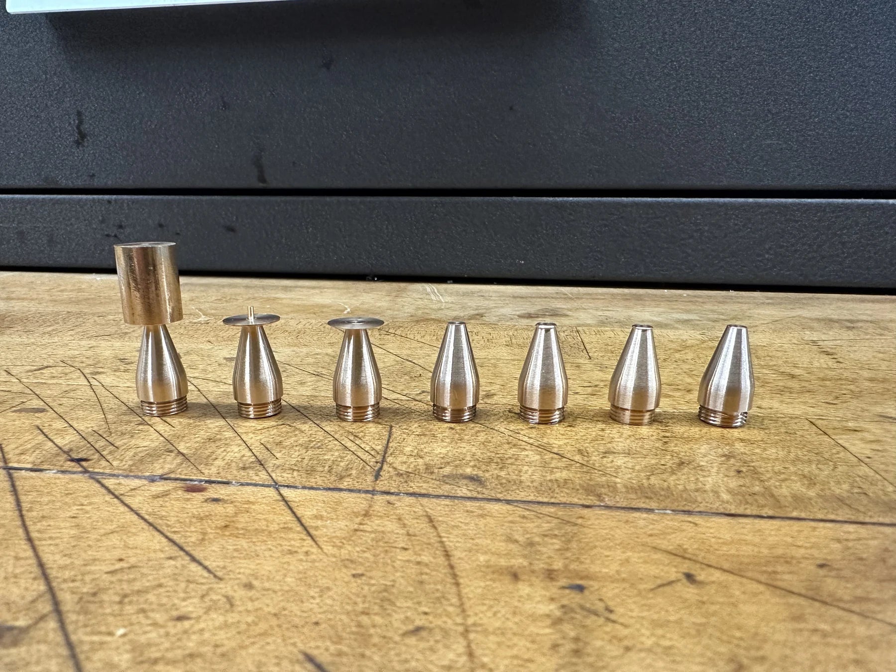 Small threaded precision-machined component development samples